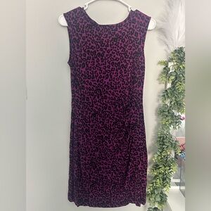LOFT Petite Purple Cheetah Dress